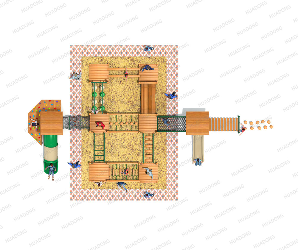 Thiết bị trượt sân chơi ngoài trời bằng gỗ sê-ri HD-MTZ004-19366