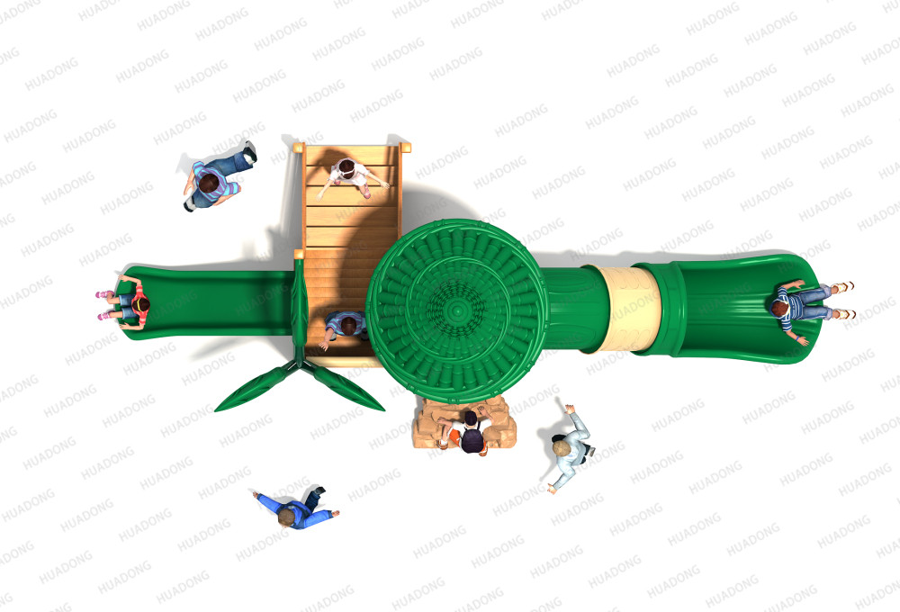 Thiết bị trượt sân chơi ngoài trời bằng gỗ sê-ri HD-MZY009-19360